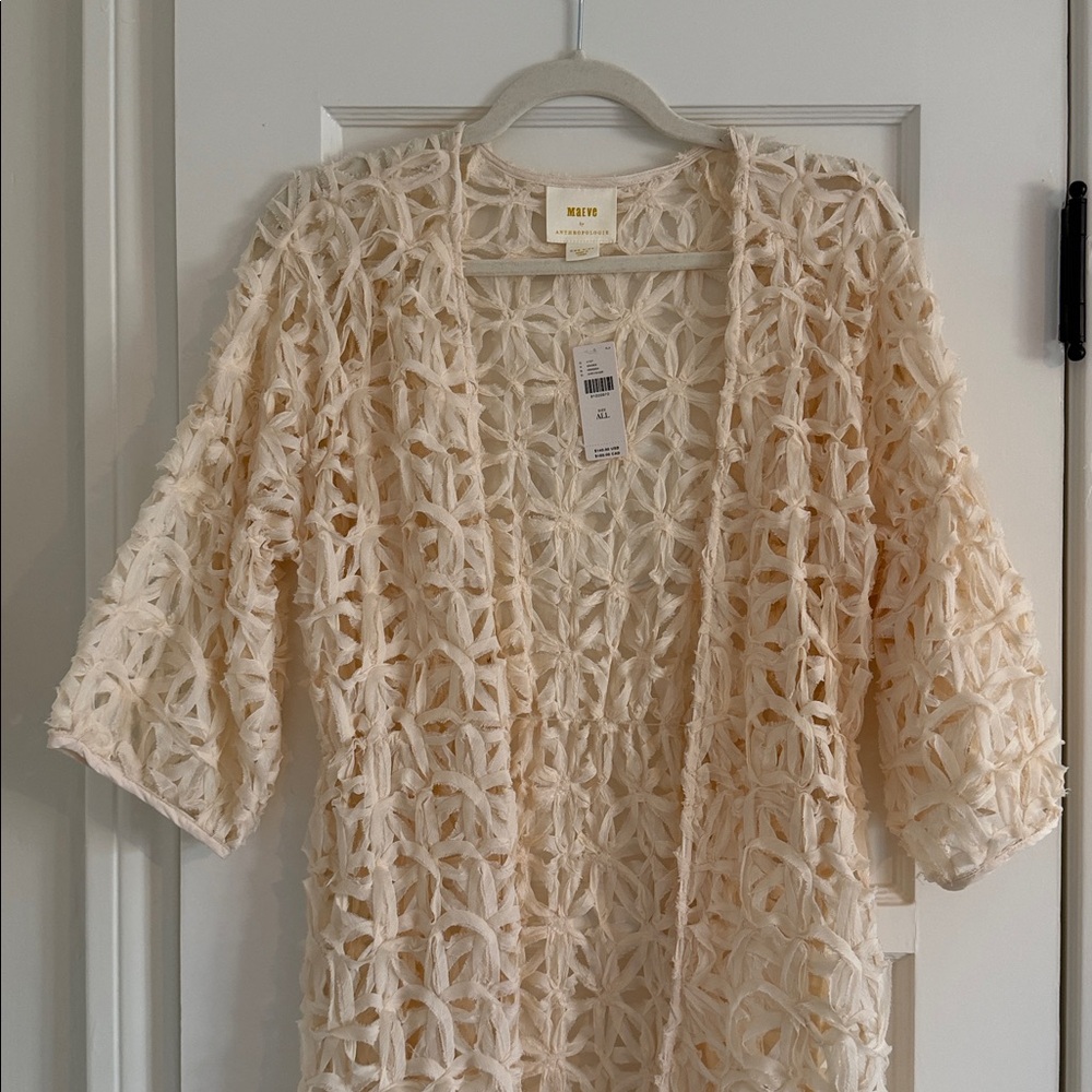 Maeve Anthropologie Cream Floral Lace Cardigan (New with tags)